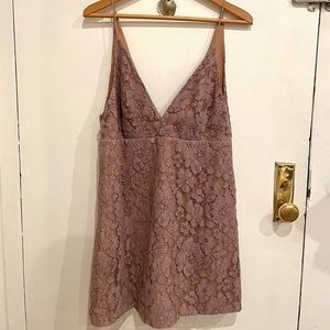 Free People Mauve Lace Mini Dress